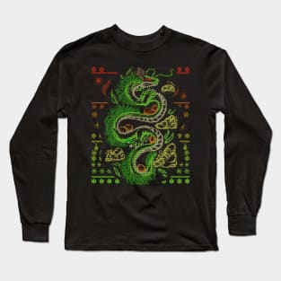 Ugly Christmas Dragon Sweater Long Sleeve T-Shirt